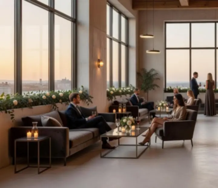 Loft privatisé avec grandes fenêtres et décoration contemporaine